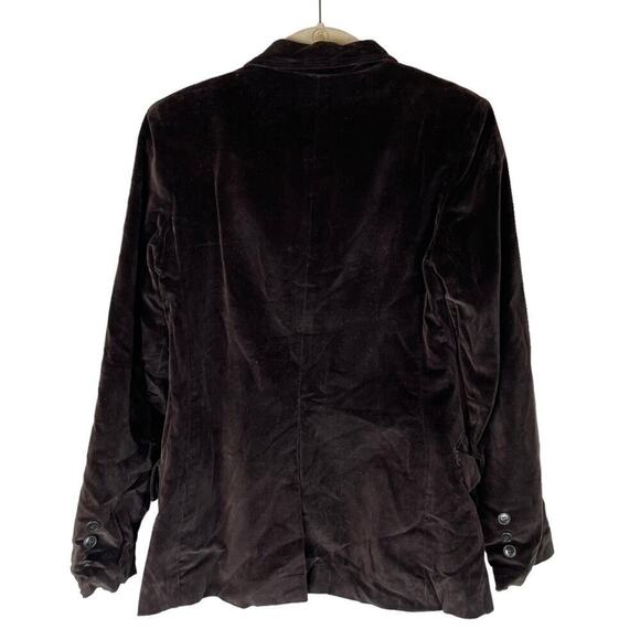 Vintage 70s velvet fitted formal two button blazer dark academia - Picture 3 of 6